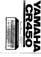 Yamaha CR-450 - Owners Manual 